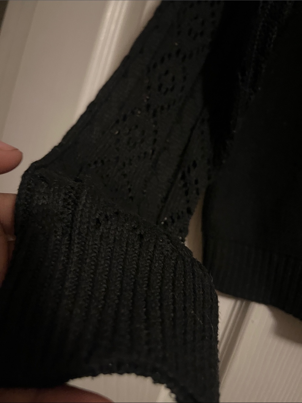 SHEIN Black Light Weight sweater w/Lace feature - Picture 6 of 6